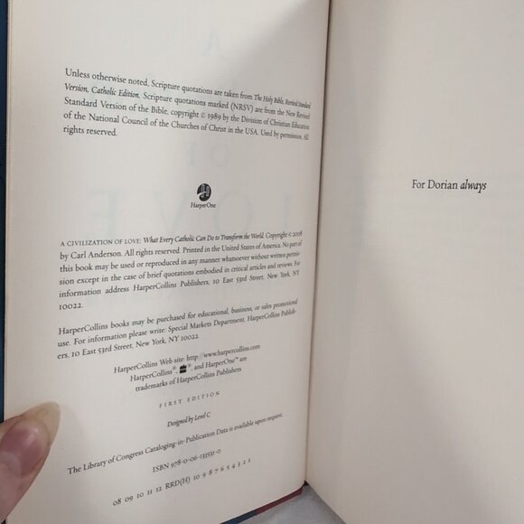 SIGNED Carl Anderson A Civilization of Love Hardcover Book Catholic 2008 - Picture 4 of 9